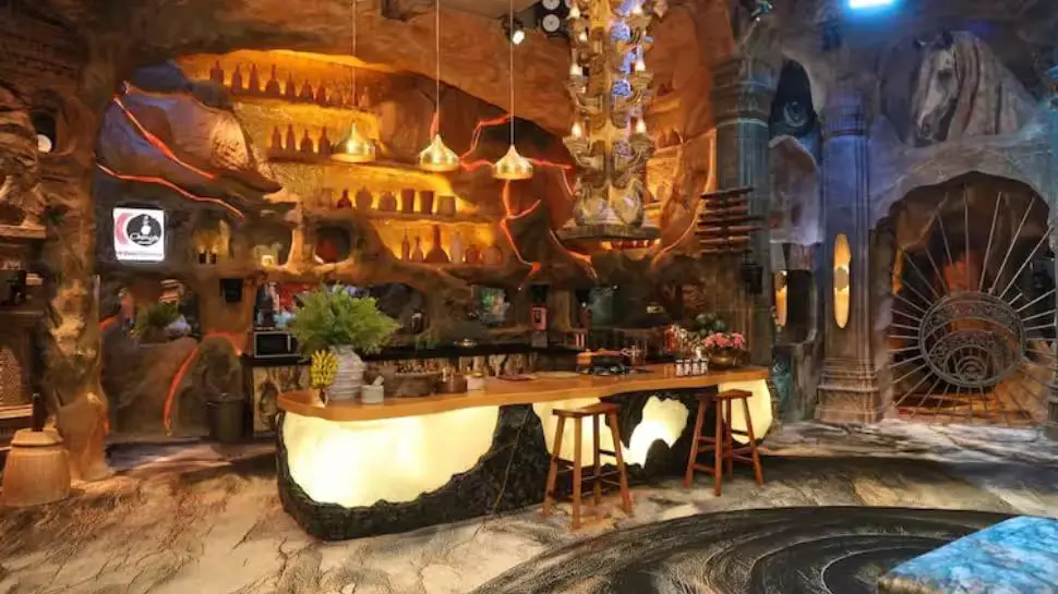 Cave-Inspired Dining Area